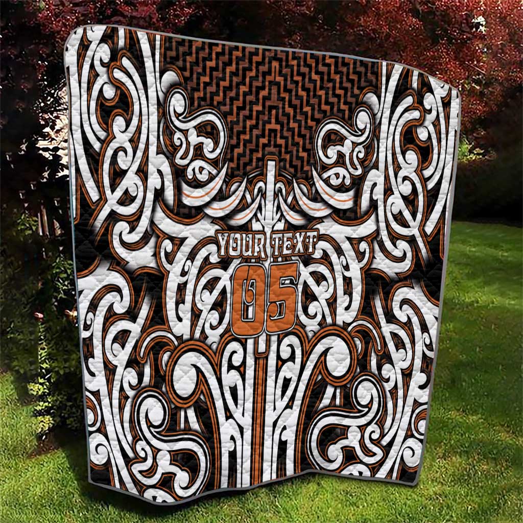 Custom Aotearoa Waikato Quilt Maori Tribal Pattern Mix Poutama