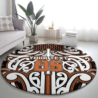 Custom Aotearoa Waikato Round Carpet Maori Tribal Pattern Mix Poutama