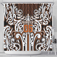 Custom Aotearoa Waikato Shower Curtain Maori Tribal Pattern Mix Poutama