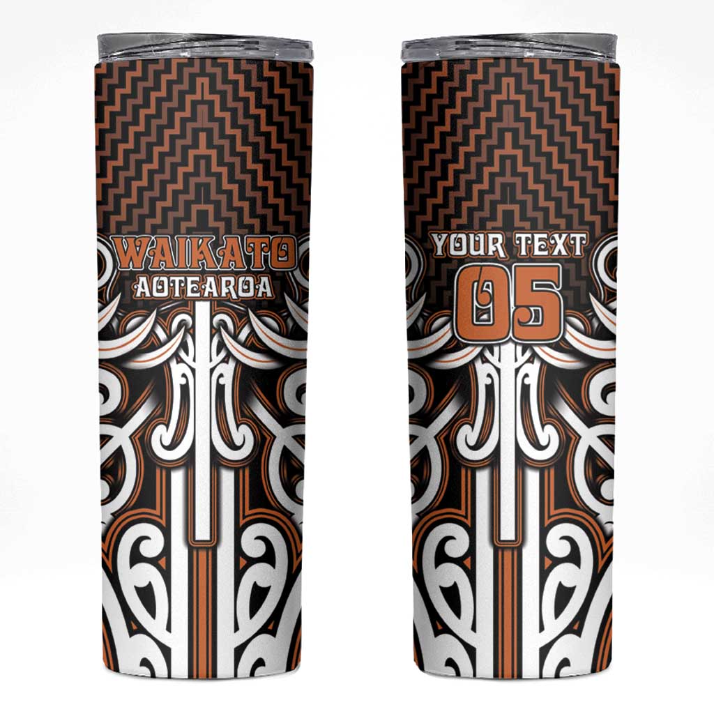 Custom Aotearoa Waikato Skinny Tumbler Maori Tribal Pattern Mix Poutama