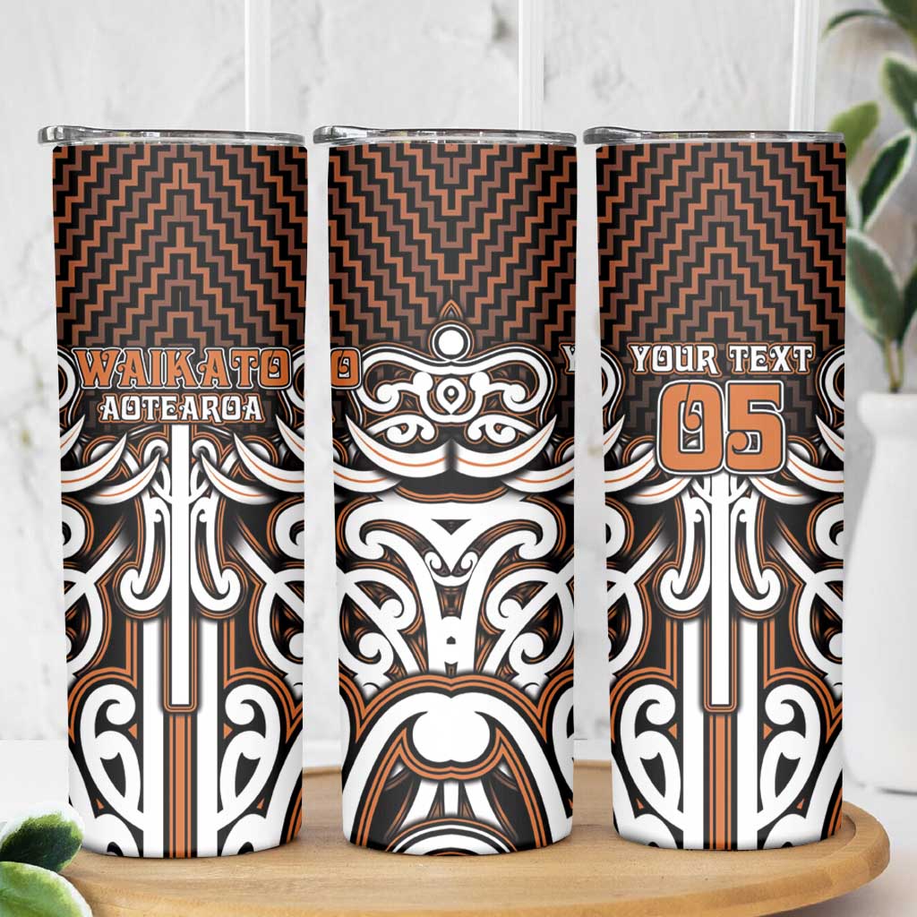 Custom Aotearoa Waikato Skinny Tumbler Maori Tribal Pattern Mix Poutama