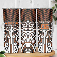 Custom Aotearoa Waikato Skinny Tumbler Maori Tribal Pattern Mix Poutama