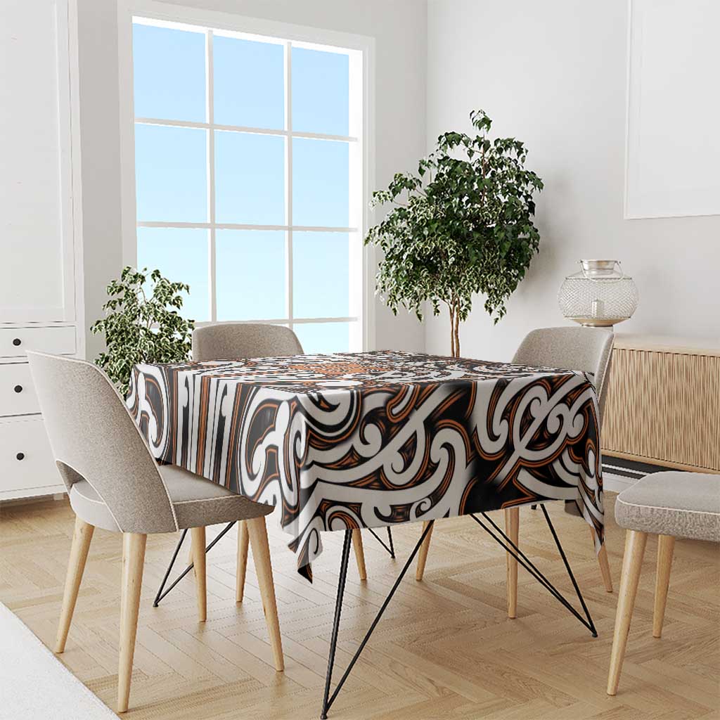 Custom Aotearoa Waikato Tablecloth Maori Tribal Pattern Mix Poutama