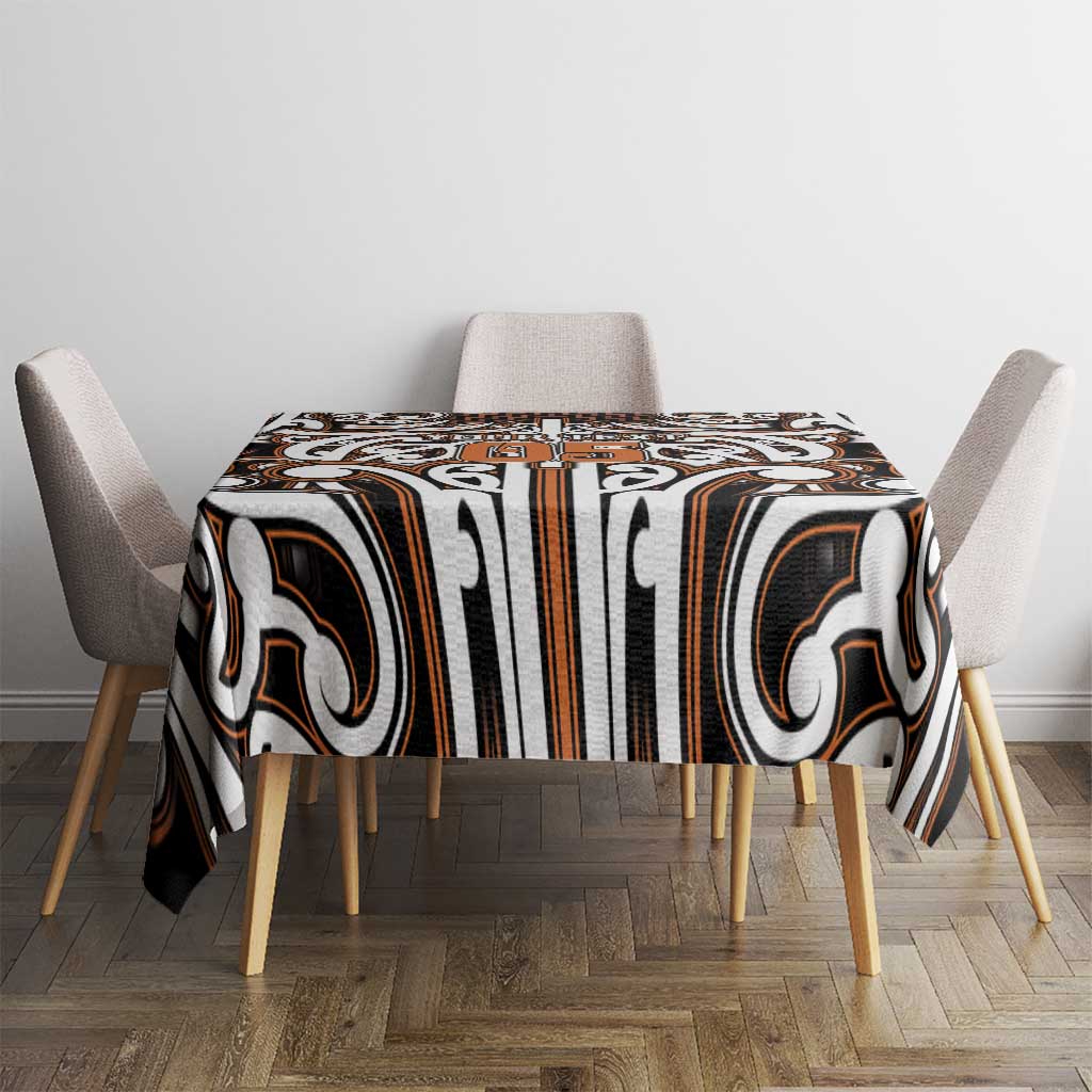 Custom Aotearoa Waikato Tablecloth Maori Tribal Pattern Mix Poutama