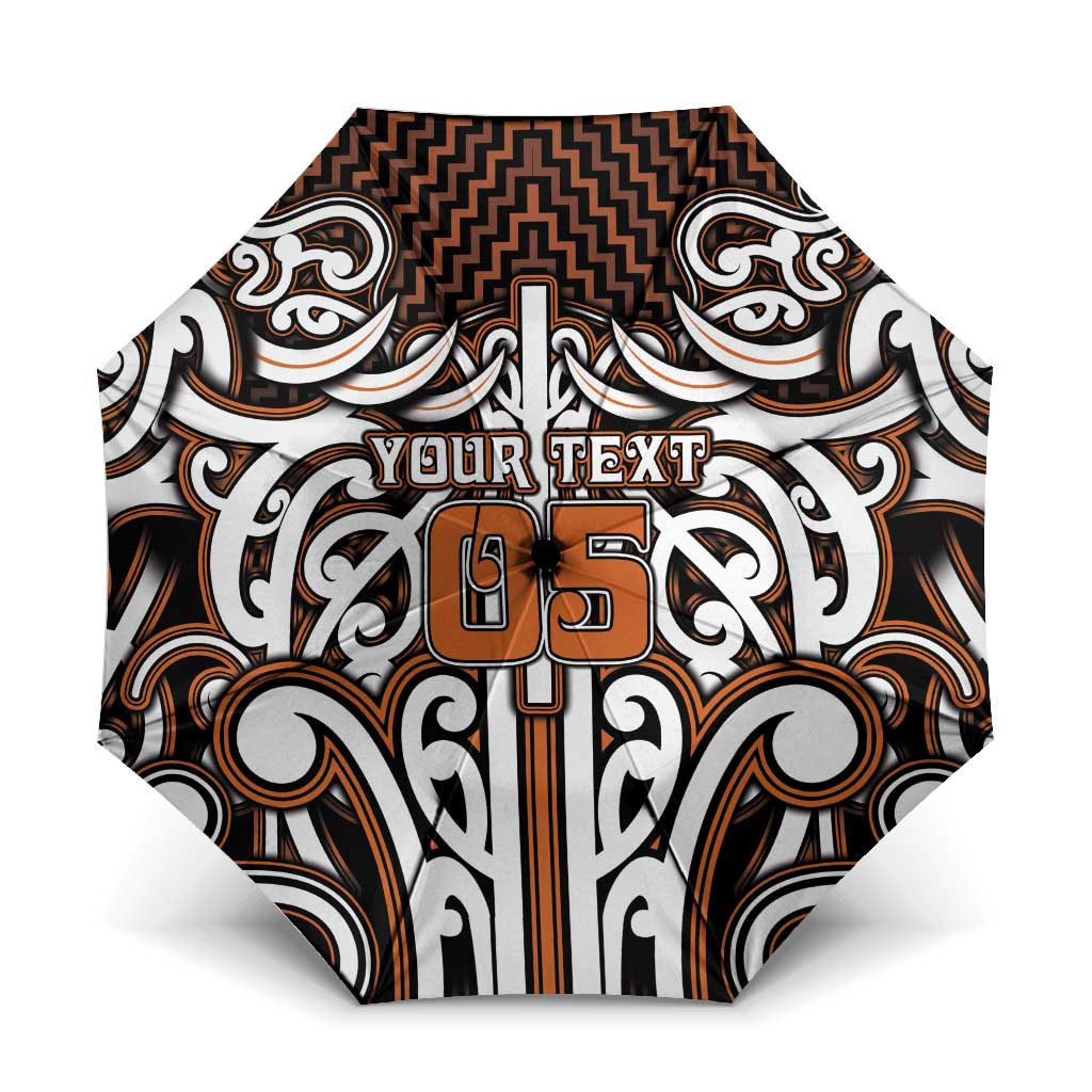Custom Aotearoa Waikato Umbrella Maori Tribal Pattern Mix Poutama