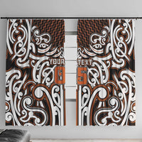 Custom Aotearoa Waikato Window Curtain Maori Tribal Pattern Mix Poutama