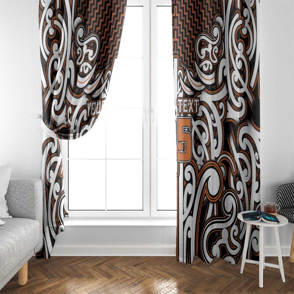 Custom Aotearoa Waikato Window Curtain Maori Tribal Pattern Mix Poutama