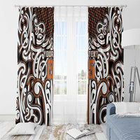 Custom Aotearoa Waikato Window Curtain Maori Tribal Pattern Mix Poutama