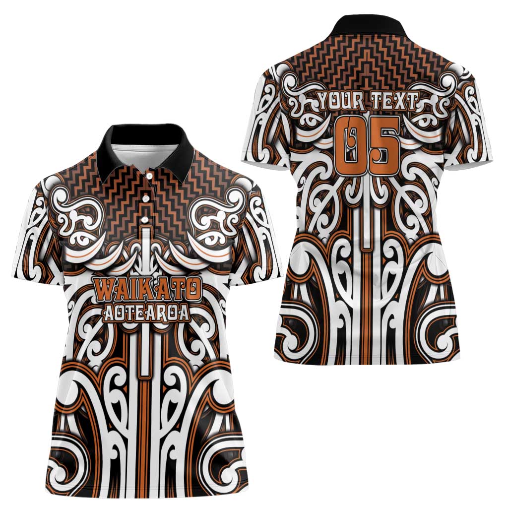Custom Aotearoa Waikato Women Polo Shirt Maori Tribal Pattern Mix Poutama