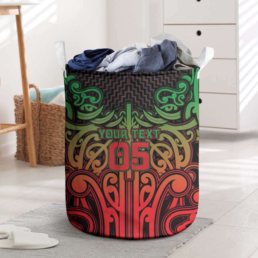 Custom Aotearoa Tuhoe Laundry Basket Maori Tribal Pattern Mix Poutama