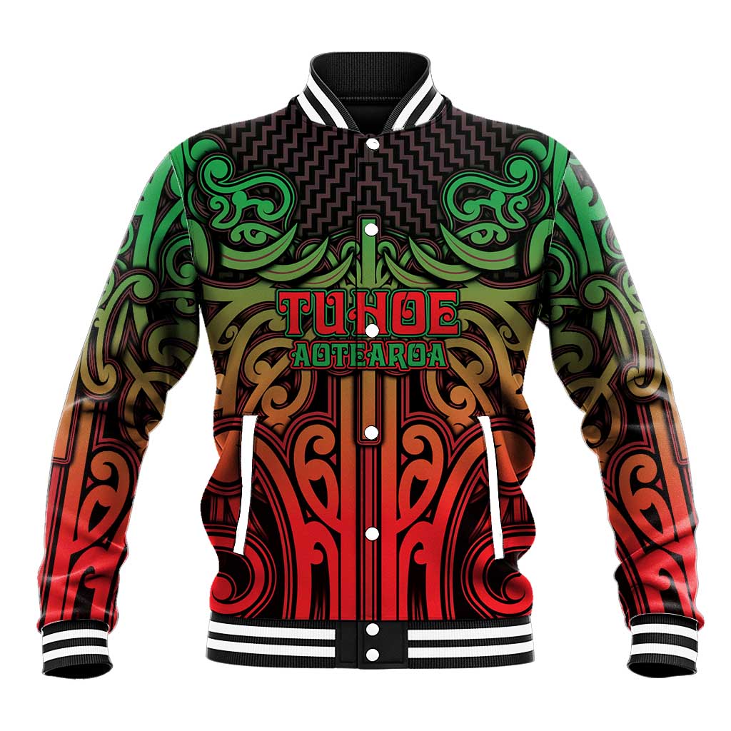 Custom Aotearoa Tuhoe Baseball Jacket Maori Tribal Pattern Mix Poutama
