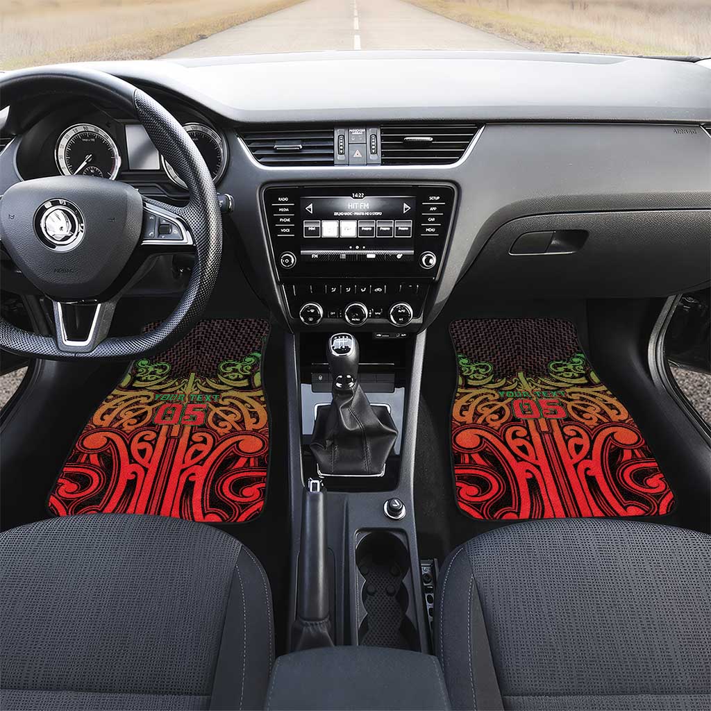 Custom Aotearoa Tuhoe Car Mats Maori Tribal Pattern Mix Poutama