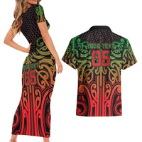 Custom Aotearoa Tuhoe Couples Matching Short Sleeve Bodycon Dress and Hawaiian Shirt Maori Tribal Pattern Mix Poutama LT05 - Polynesian Pride