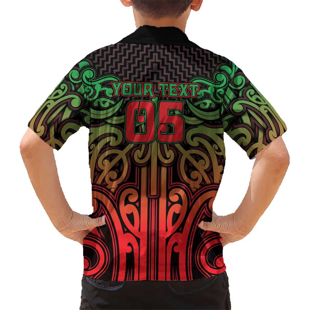 Custom Aotearoa Tuhoe Family Matching Off The Shoulder Long Sleeve Dress and Hawaiian Shirt Maori Tribal Pattern Mix Poutama LT05 - Polynesian Pride
