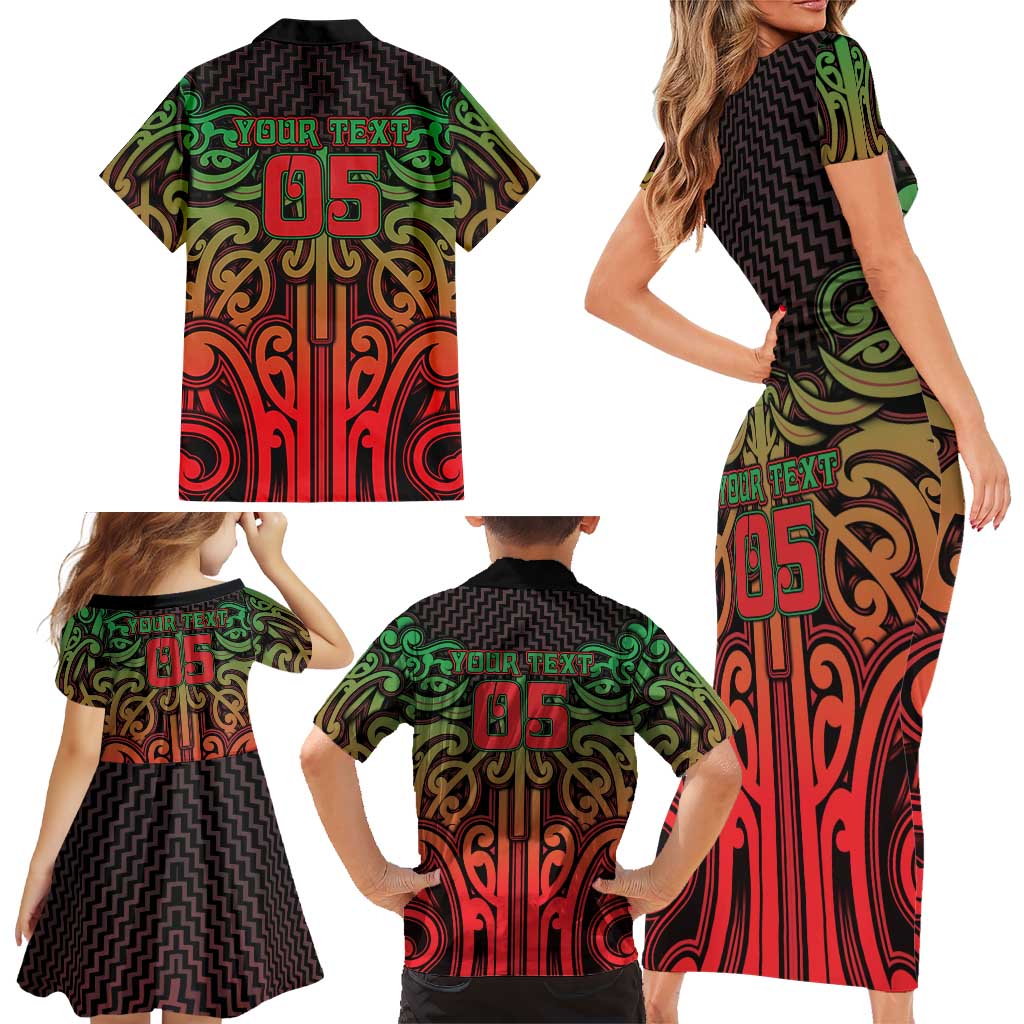 Custom Aotearoa Tuhoe Family Matching Short Sleeve Bodycon Dress and Hawaiian Shirt Maori Tribal Pattern Mix Poutama LT05 - Polynesian Pride