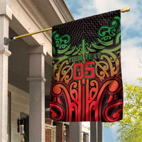 Custom Aotearoa Tuhoe Garden Flag Maori Tribal Pattern Mix Poutama LT05 House Flag Black - Polynesian Pride