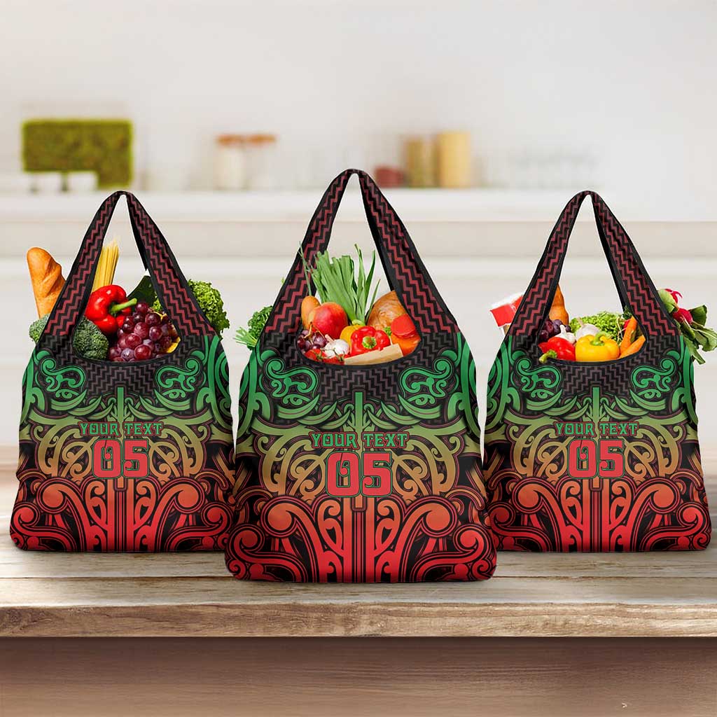 Custom Aotearoa Tuhoe Grocery Bag Maori Tribal Pattern Mix Poutama