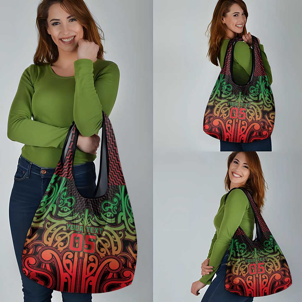 Custom Aotearoa Tuhoe Grocery Bag Maori Tribal Pattern Mix Poutama