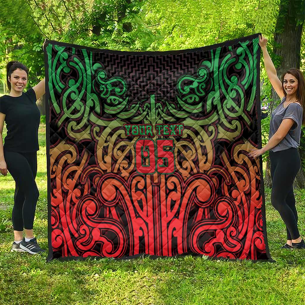 Custom Aotearoa Tuhoe Quilt Maori Tribal Pattern Mix Poutama