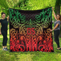 Custom Aotearoa Tuhoe Quilt Maori Tribal Pattern Mix Poutama