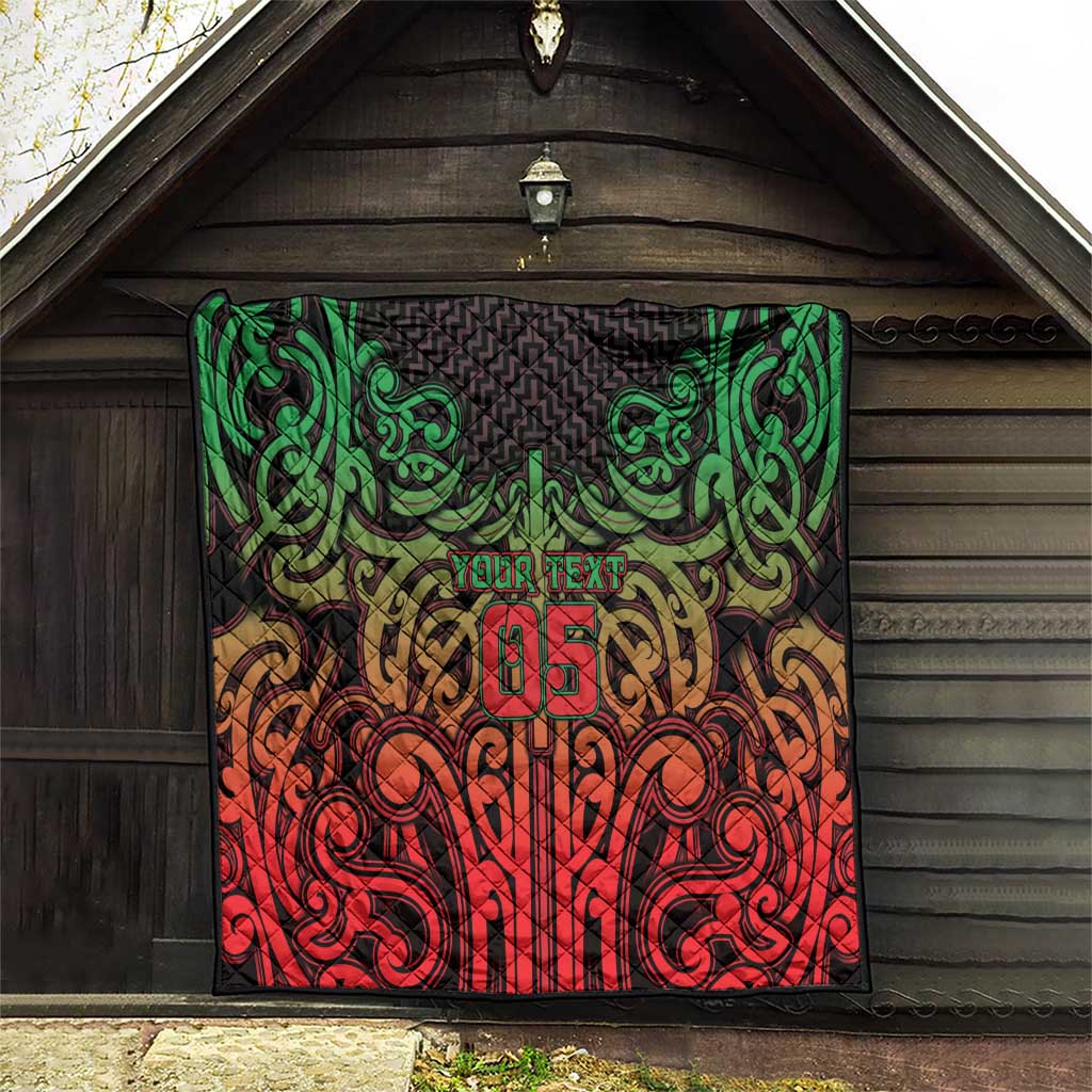 Custom Aotearoa Tuhoe Quilt Maori Tribal Pattern Mix Poutama