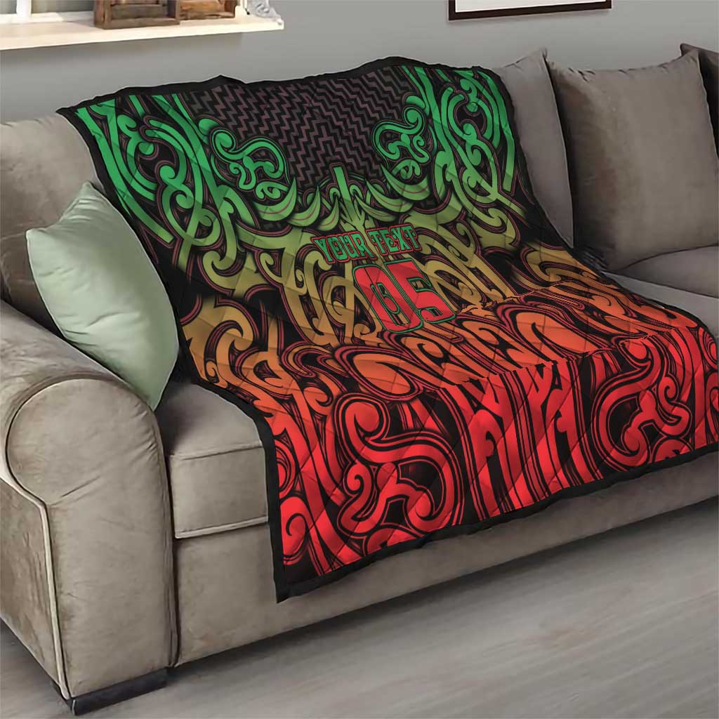 Custom Aotearoa Tuhoe Quilt Maori Tribal Pattern Mix Poutama