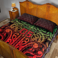 Custom Aotearoa Tuhoe Quilt Bed Set Maori Tribal Pattern Mix Poutama