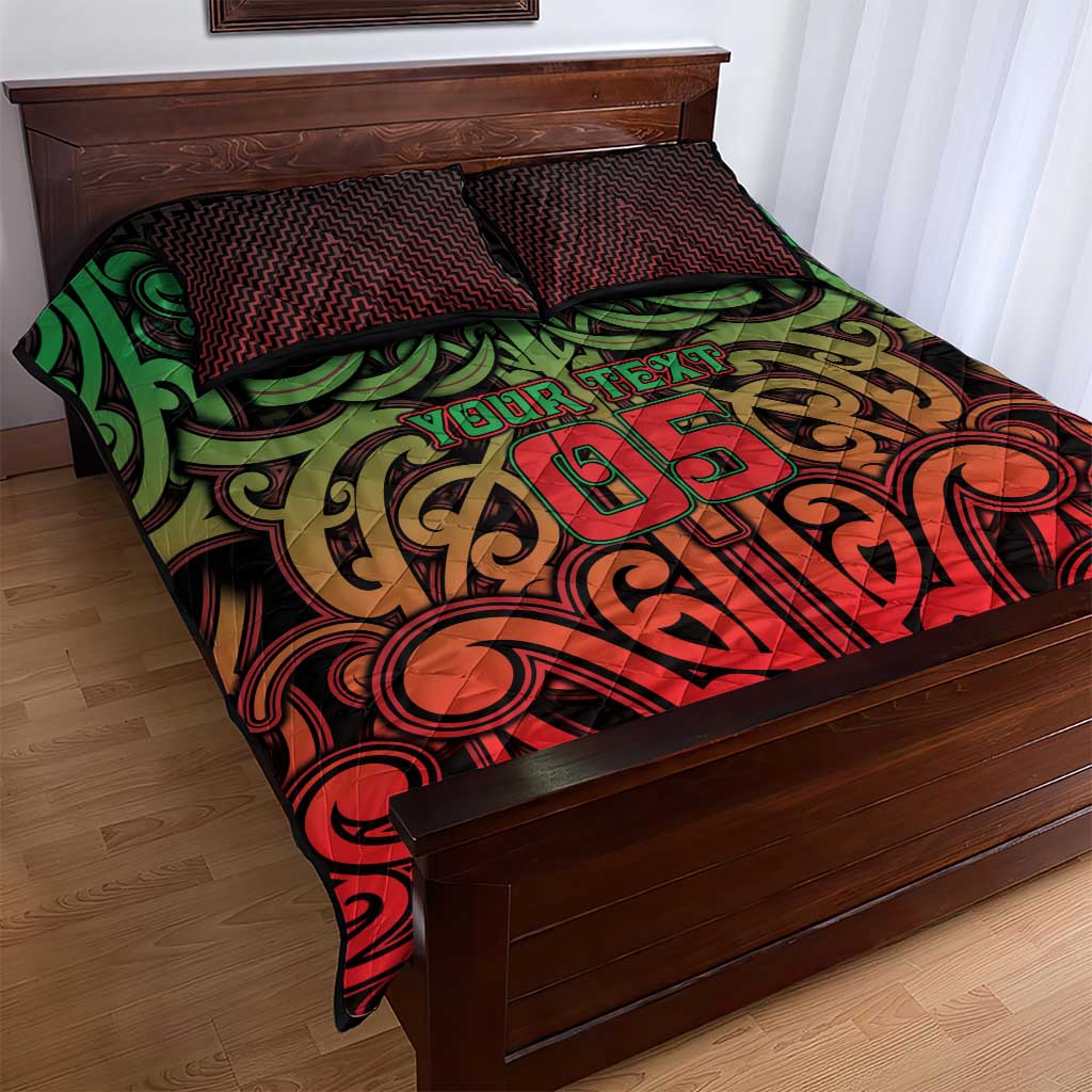 Custom Aotearoa Tuhoe Quilt Bed Set Maori Tribal Pattern Mix Poutama