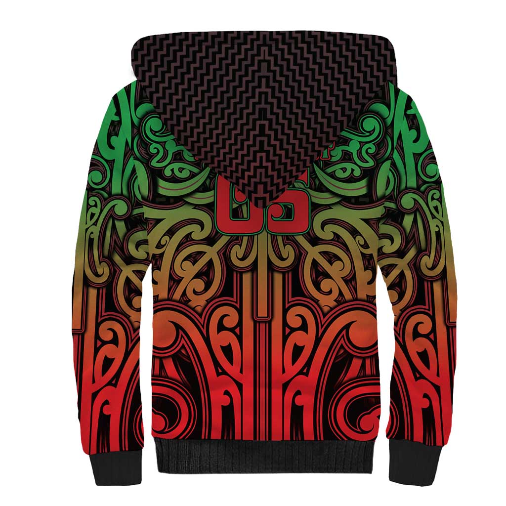 Custom Aotearoa Tuhoe Sherpa Hoodie Maori Tribal Pattern Mix Poutama