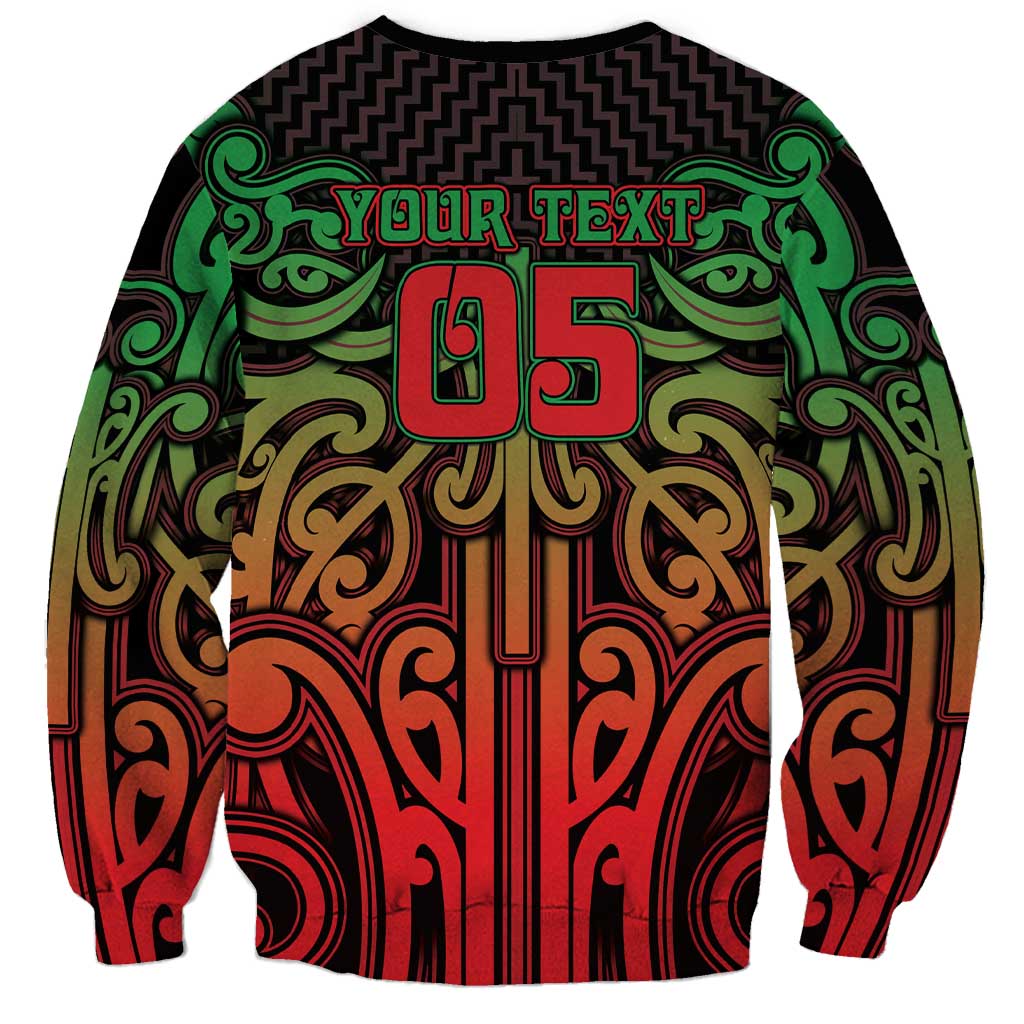 Custom Aotearoa Tuhoe Sweatshirt Maori Tribal Pattern Mix Poutama