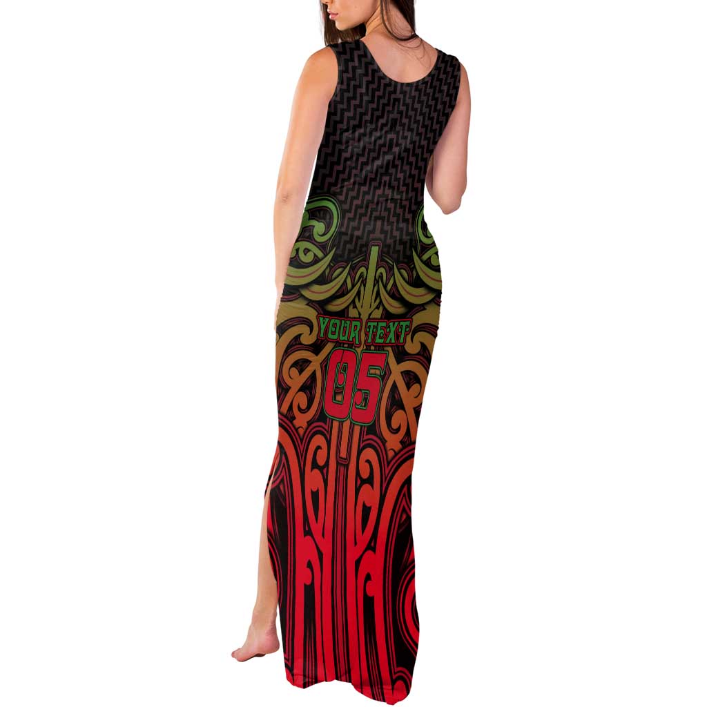 Custom Aotearoa Tuhoe Tank Maxi Dress Maori Tribal Pattern Mix Poutama