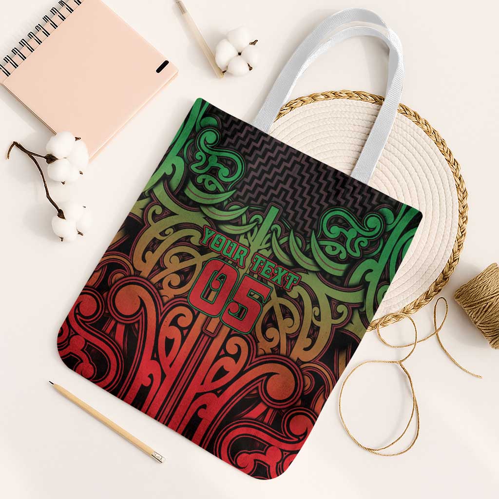 Custom Aotearoa Tuhoe Tote Bag Maori Tribal Pattern Mix Poutama LT05 White Strap One Size Black - Polynesian Pride