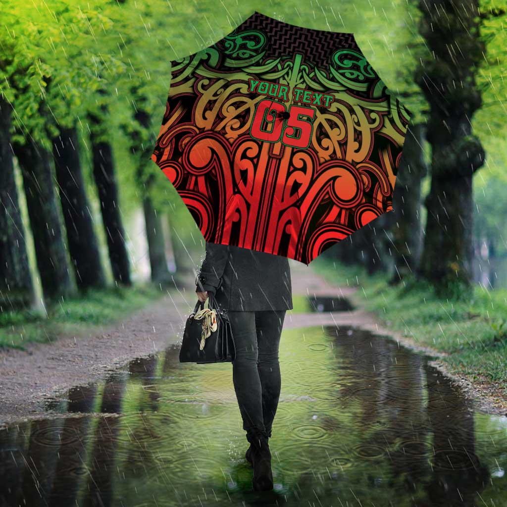 Custom Aotearoa Tuhoe Umbrella Maori Tribal Pattern Mix Poutama