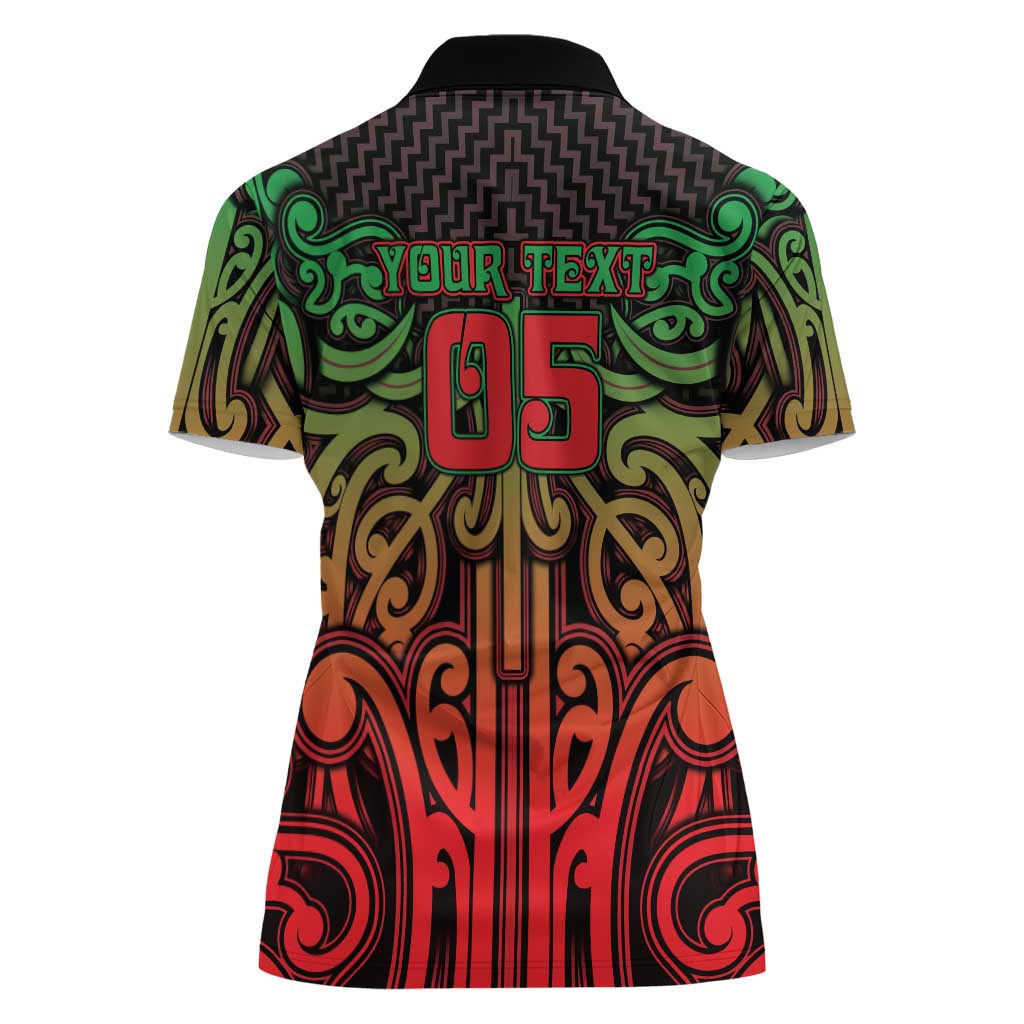 Custom Aotearoa Tuhoe Women Polo Shirt Maori Tribal Pattern Mix Poutama