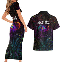 I See Your True Colors Personalised Couples Matching Short Sleeve Bodycon Dress and Hawaiian Shirt Autism Awareness LT05 - Polynesian Pride
