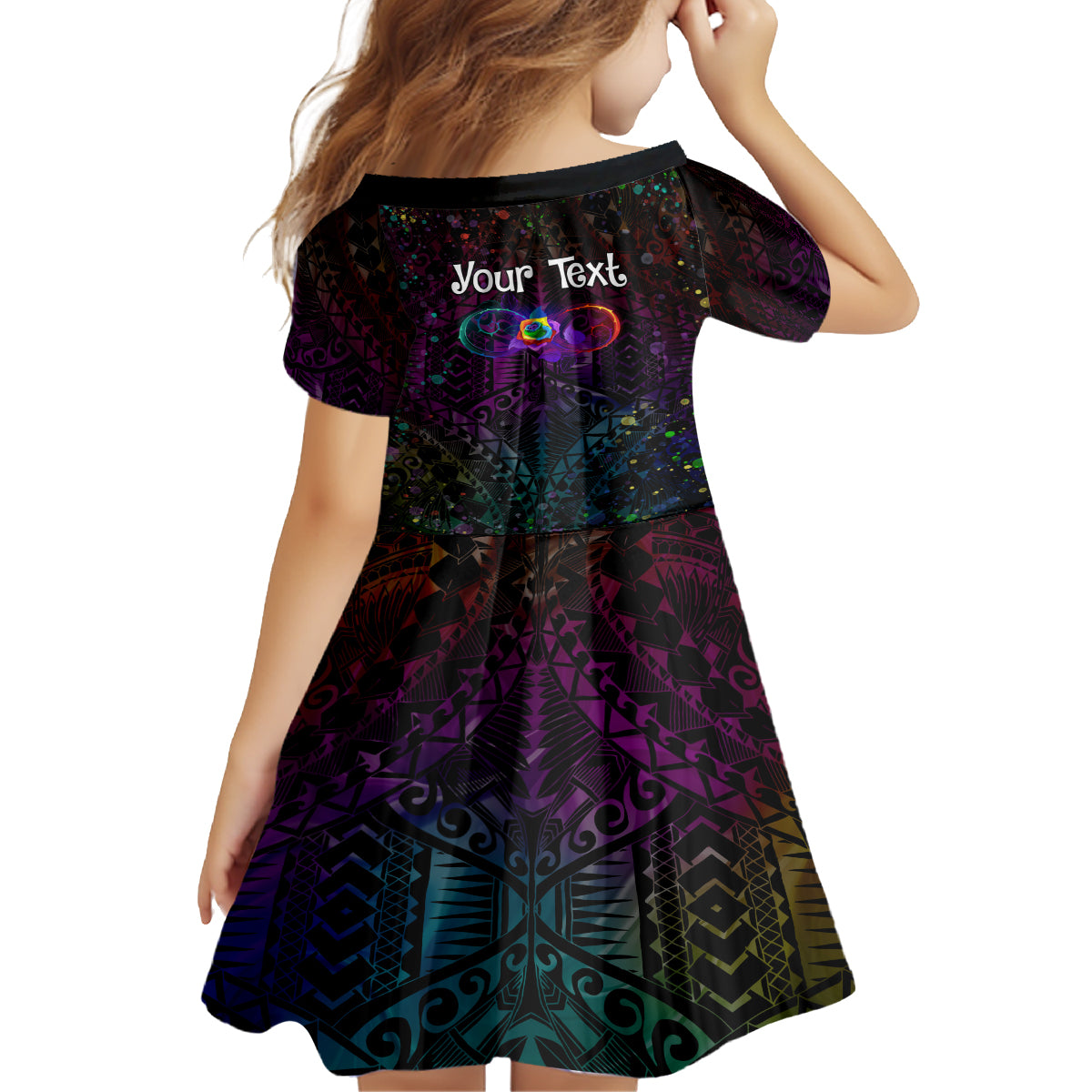 I See Your True Colors Personalised Family Matching Long Sleeve Bodycon Dress and Hawaiian Shirt Autism Awareness LT05 - Polynesian Pride