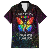 I See Your True Colors Personalised Family Matching Short Sleeve Bodycon Dress and Hawaiian Shirt Autism Awareness LT05 Dad's Shirt - Short Sleeve Black - Polynesian Pride