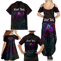 I See Your True Colors Personalised Family Matching Summer Maxi Dress and Hawaiian Shirt Autism Awareness LT05 - Polynesian Pride