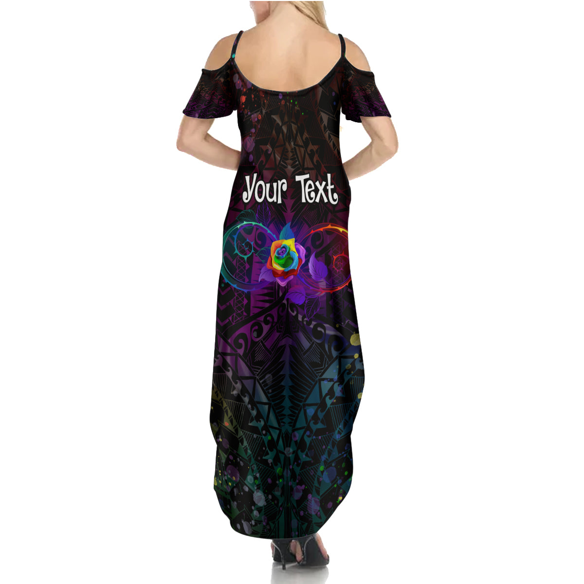 I See Your True Colors Personalised Family Matching Summer Maxi Dress and Hawaiian Shirt Autism Awareness LT05 - Polynesian Pride