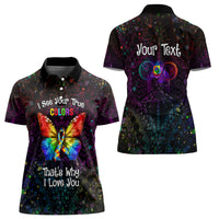 I See Your True Colors Personalised Women Polo Shirt Autism Awareness
