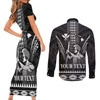 Personalised Hawaii Happy King Kamehameha Day Couples Matching Short Sleeve Bodycon Dress and Long Sleeve Button Shirt Kakau Pattern LT05 - Polynesian Pride