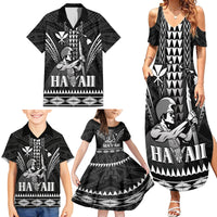Personalised Hawaii Happy King Kamehameha Day Family Matching Summer Maxi Dress and Hawaiian Shirt Kakau Pattern LT05 - Polynesian Pride
