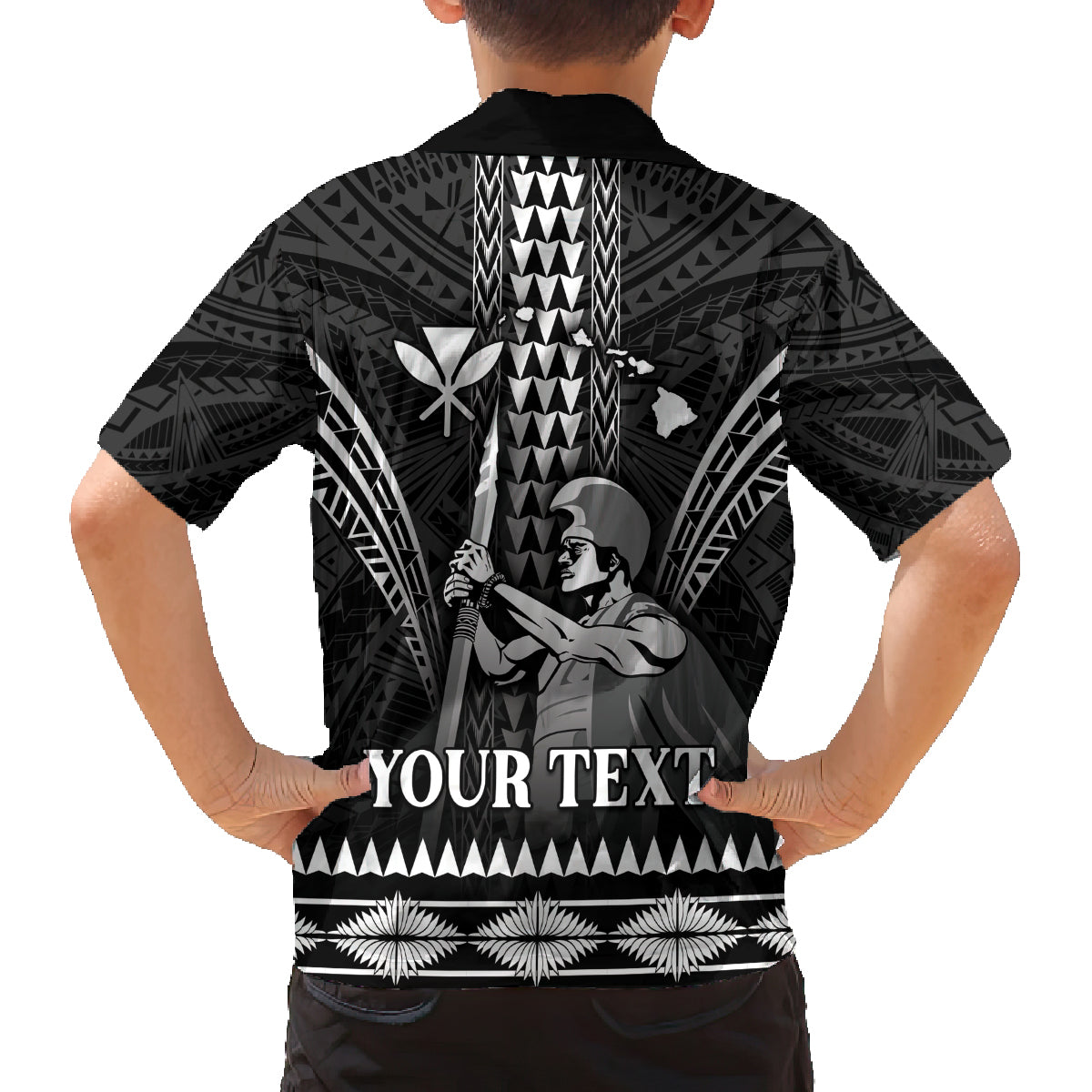 Personalised Hawaii Happy King Kamehameha Day Family Matching Tank Maxi Dress and Hawaiian Shirt Kakau Pattern LT05 - Polynesian Pride