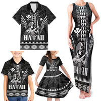Personalised Hawaii Happy King Kamehameha Day Family Matching Tank Maxi Dress and Hawaiian Shirt Kakau Pattern LT05 - Polynesian Pride