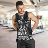 Personalised Hawaii Happy King Kamehameha Day Men Tank Top Kakau Pattern LT05 Black - Polynesian Pride