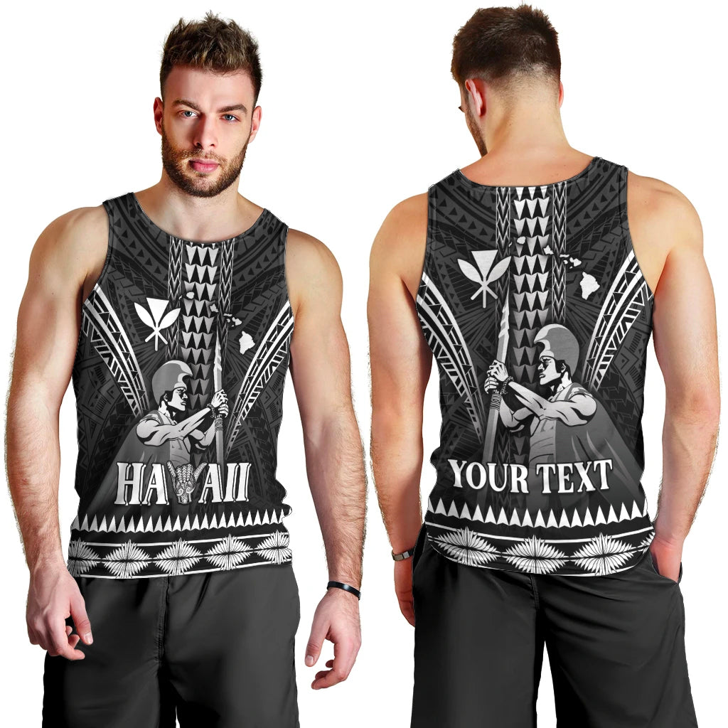Personalised Hawaii Happy King Kamehameha Day Men Tank Top Kakau Pattern LT05 - Polynesian Pride