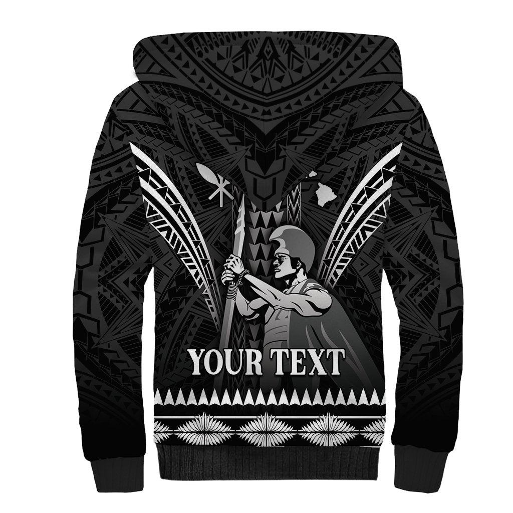 Personalised Hawaii Happy King Kamehameha Day Sherpa Hoodie Kakau Pattern