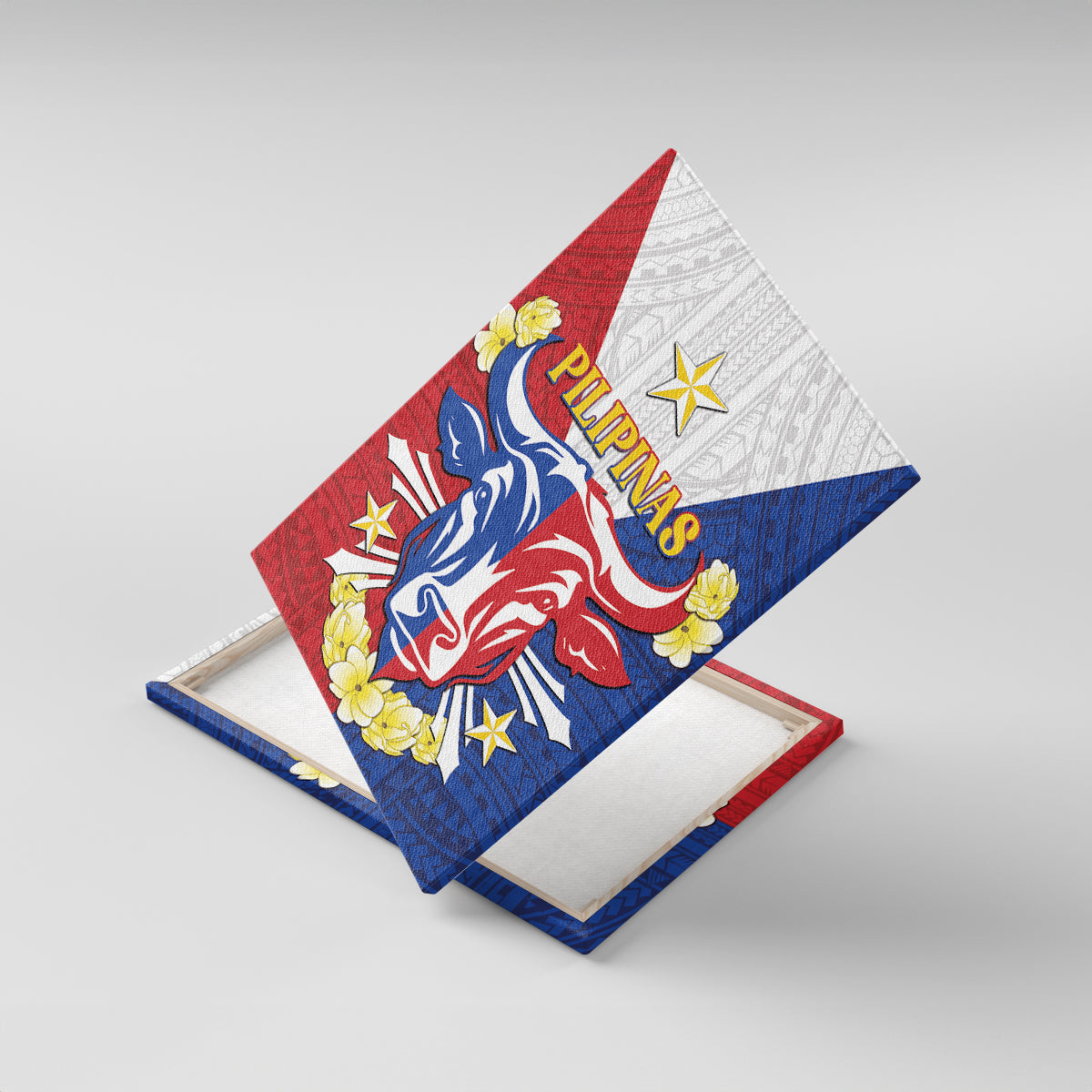 Philippines Independence Day Canvas Wall Art Maligayang Araw ng Kalayaan Filipino Carabao LT05 With Frame Red - Polynesian Pride