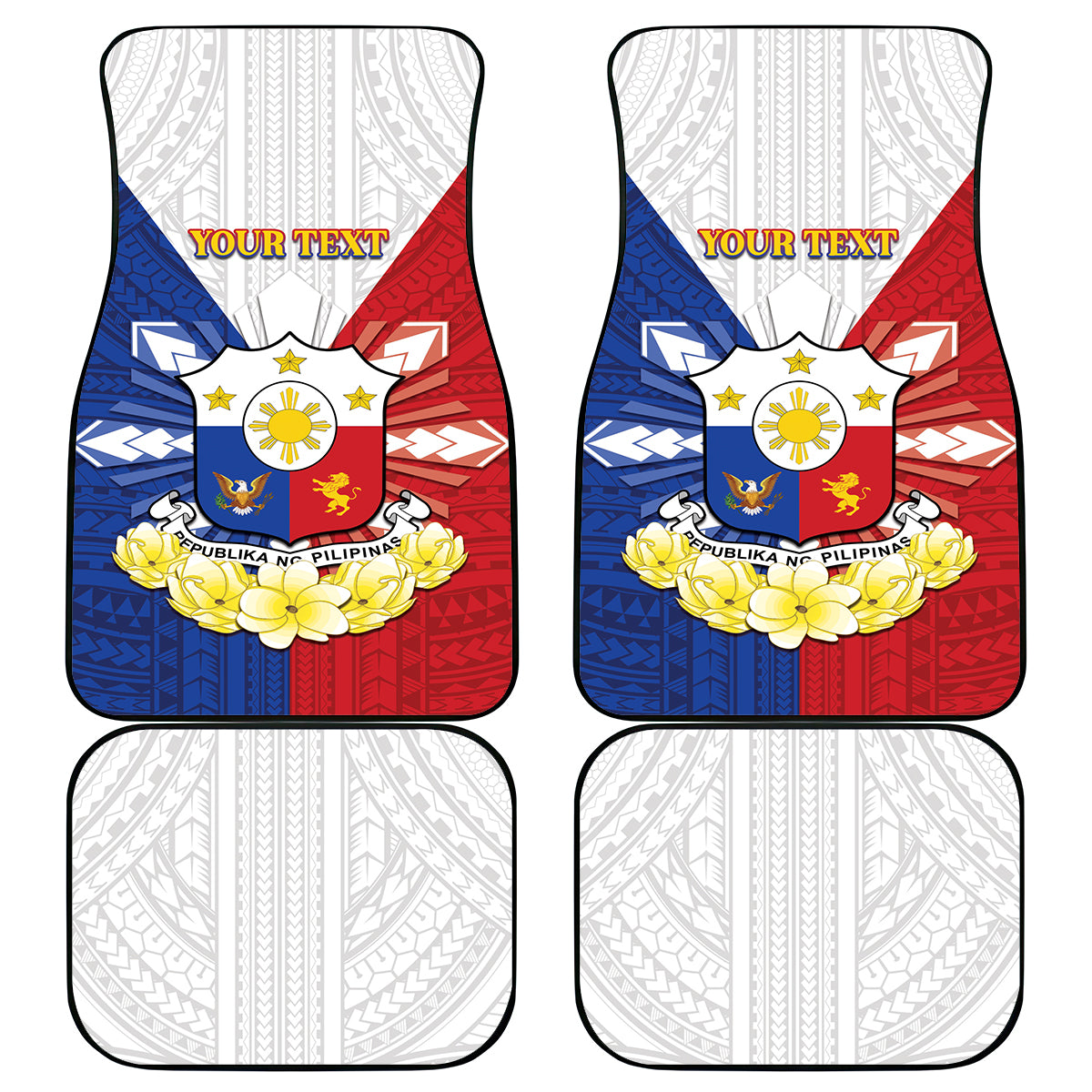 Personalised Philippines Independence Day Car Mats Maligayang Araw ng Kalayaan Filipino Carabao LT05 - Polynesian Pride
