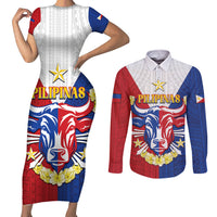 Personalised Philippines Independence Day Couples Matching Short Sleeve Bodycon Dress and Long Sleeve Button Shirt Maligayang Araw ng Kalayaan Filipino Carabao LT05 Red - Polynesian Pride